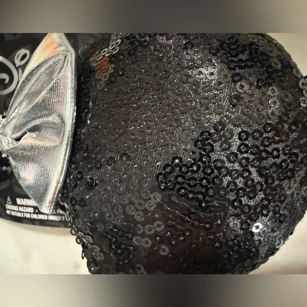 [Disney] NWT Black & Silver Sequin Mickey Ears